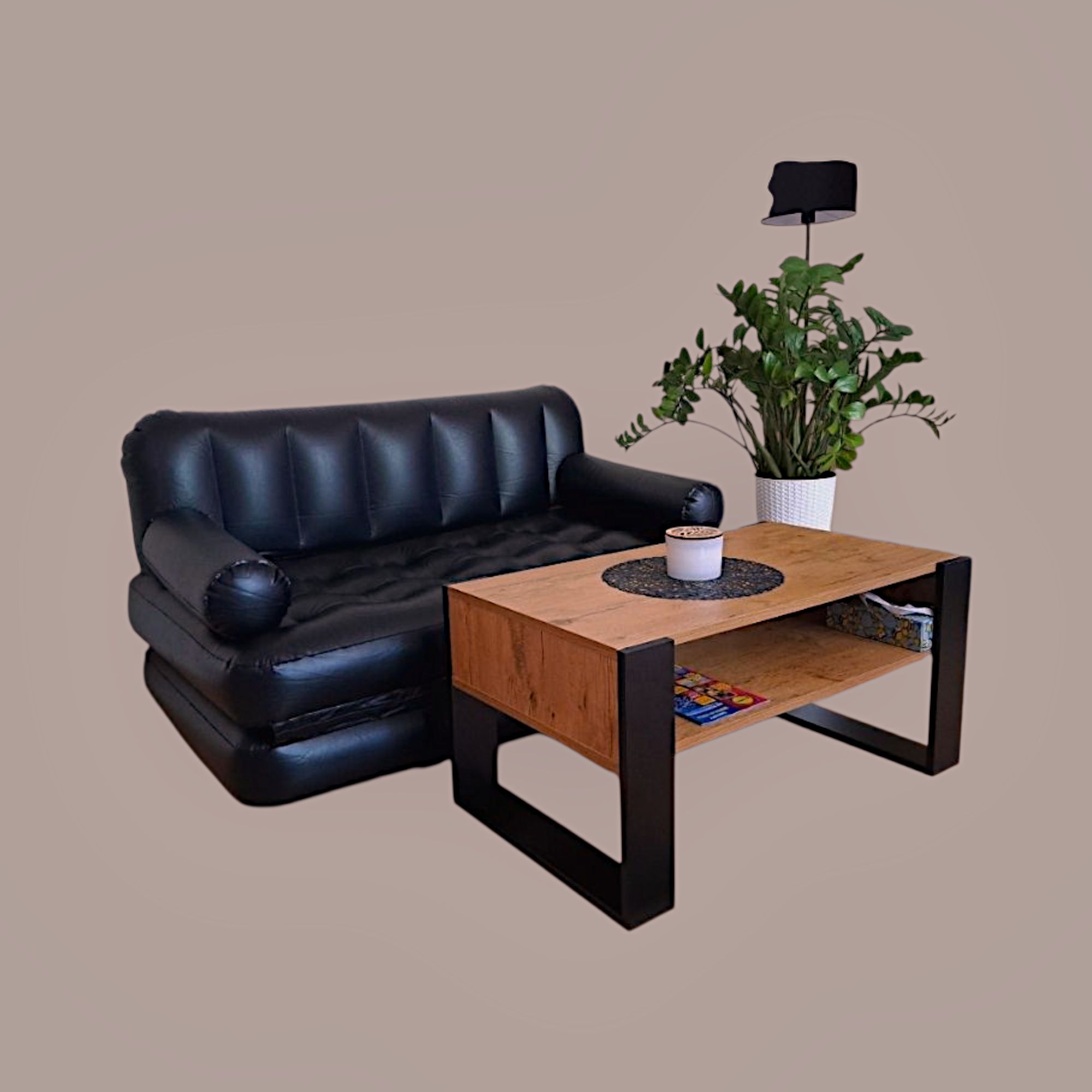 Materac dwuosobowy Bestway Super Sofa 152x188x64 cm czarny