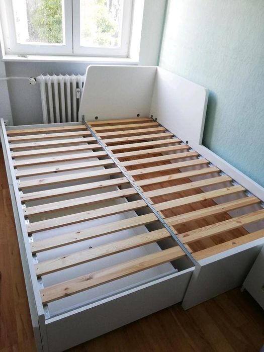 Fajne białe łóżko leżanka ikea flekke 80x200 na 160x200 stan super