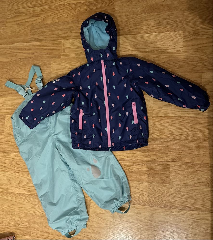 Куртка  та напівкомбінезон 98 / 104 на флісі демісезон для дівчинки
