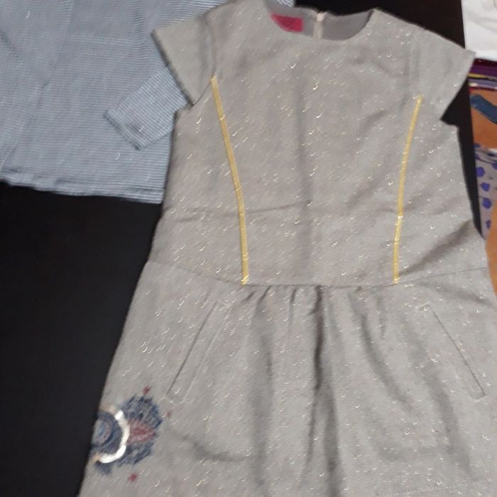 Conjunto menina 4/5 anos, vestido e camisola
