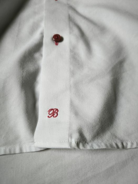 Bukowianka koszula męska 40 biała zdobiona elegancka