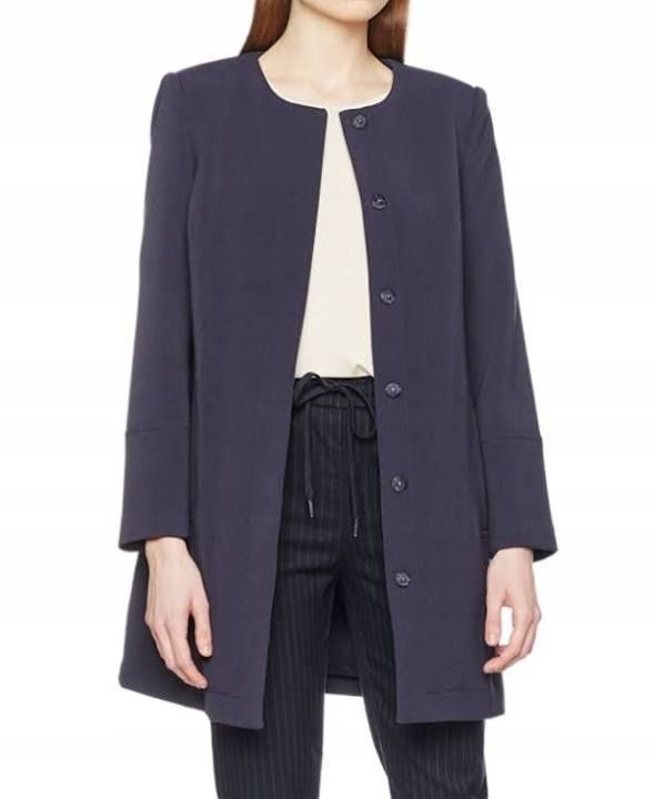 Selected Femme elegancki płaszcz pudełkowy basic markowy oversize