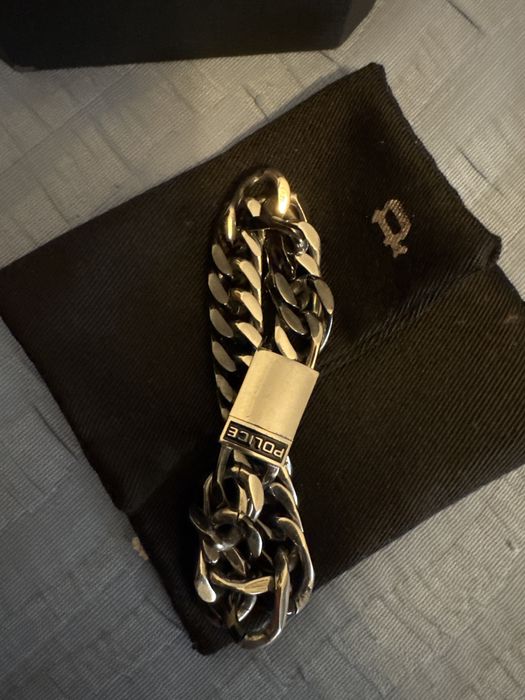 Pulseira Police Prata e Preto