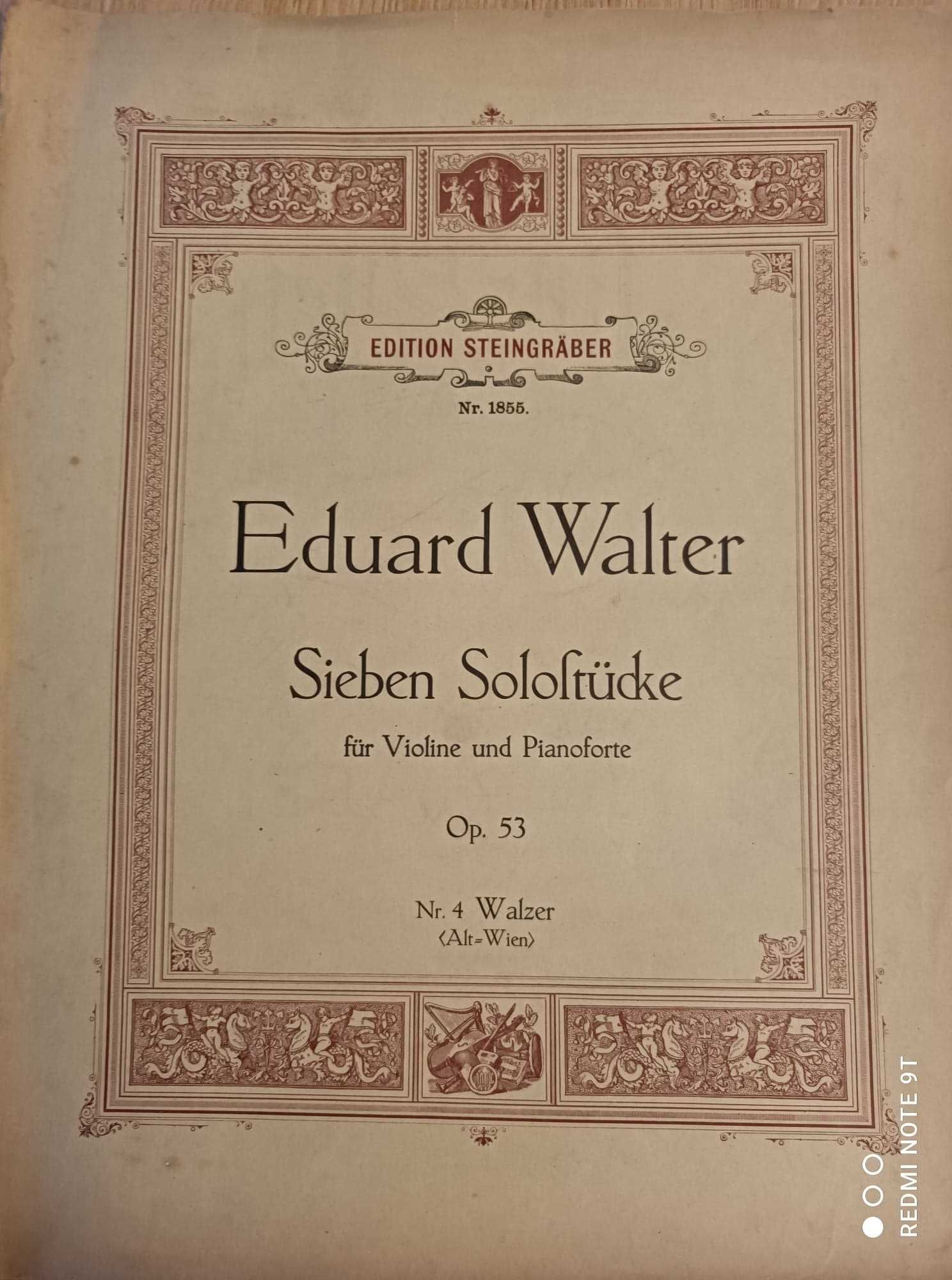 Nuty na skrzypce i fortepian Eduard Walter Siedem utworów op.53