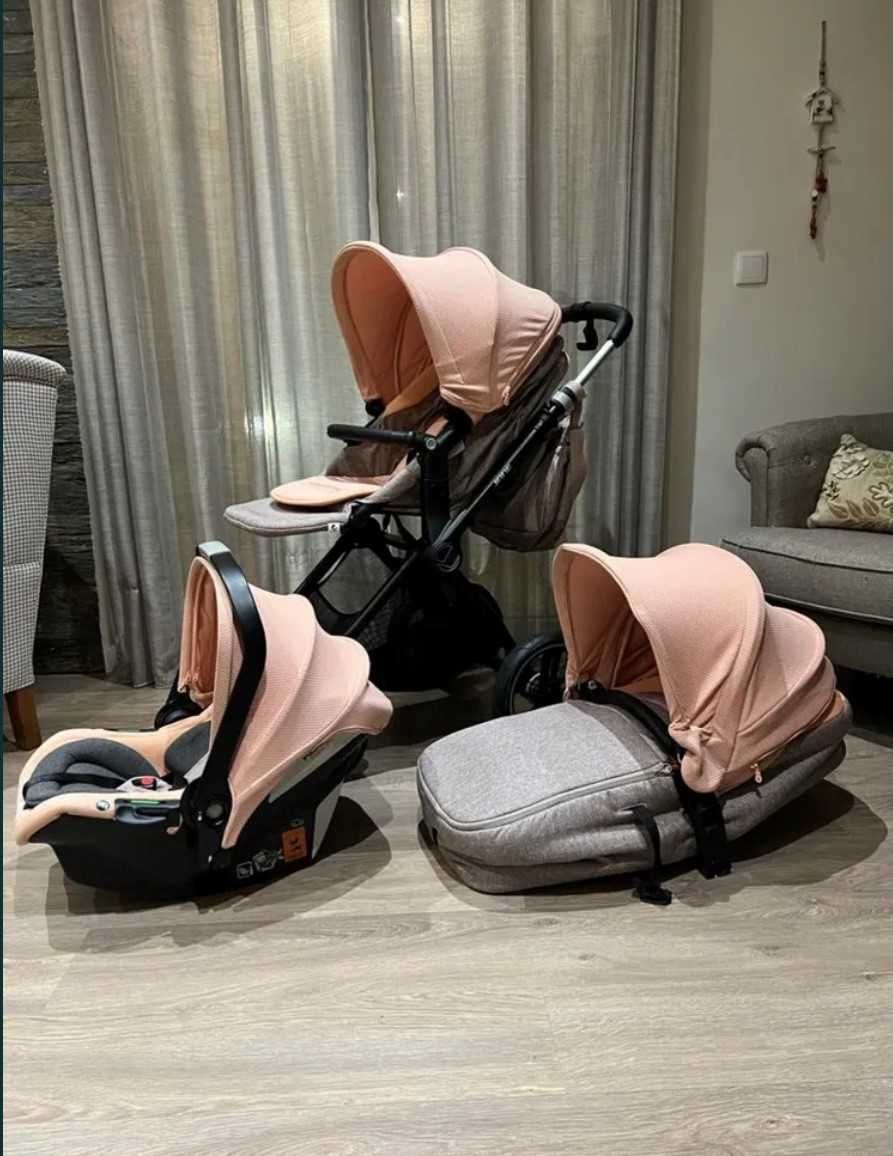 Trio de bebé_marca JANE em rosa e cinza