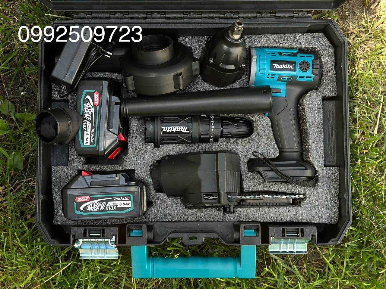 5в1 Шуруповерт Makita 48V 6.0Ah набір інструментів Аккумуляторний 4в1