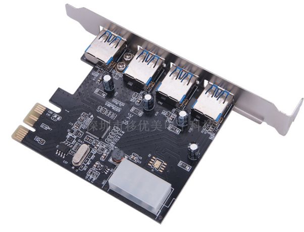 Плата расширения PCI-E на 4 х USB 3.0 с питанием 5 Гбит/с