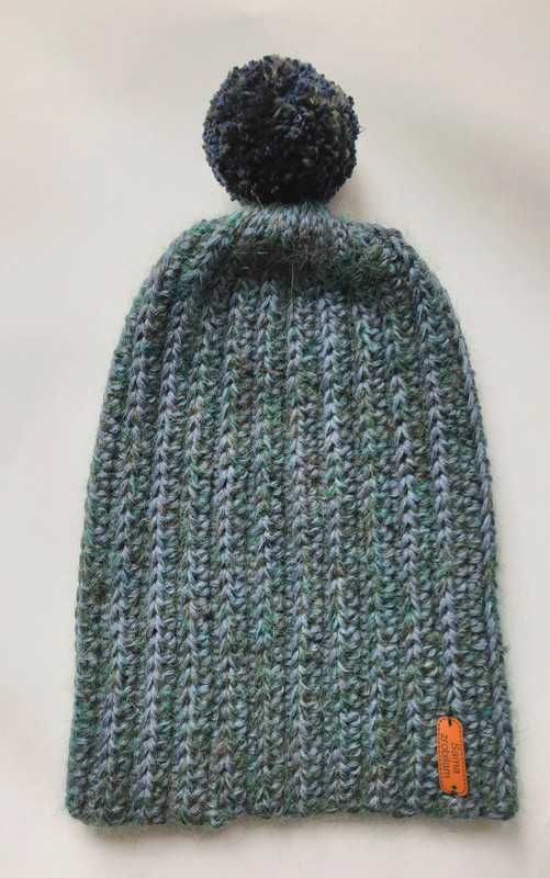 Czapka szydełkowa z wełną moherowa, melanż, roz. uniwersalny, unisex