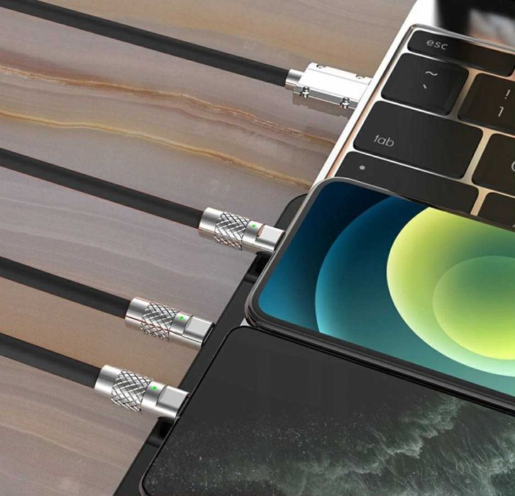 Zestaw ładowarka 4x USB i kabel 3w1 szybkie ładowanie 3 0 uniwersalna