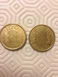 Moedas de 100 pesetas ano 1984 e 1992