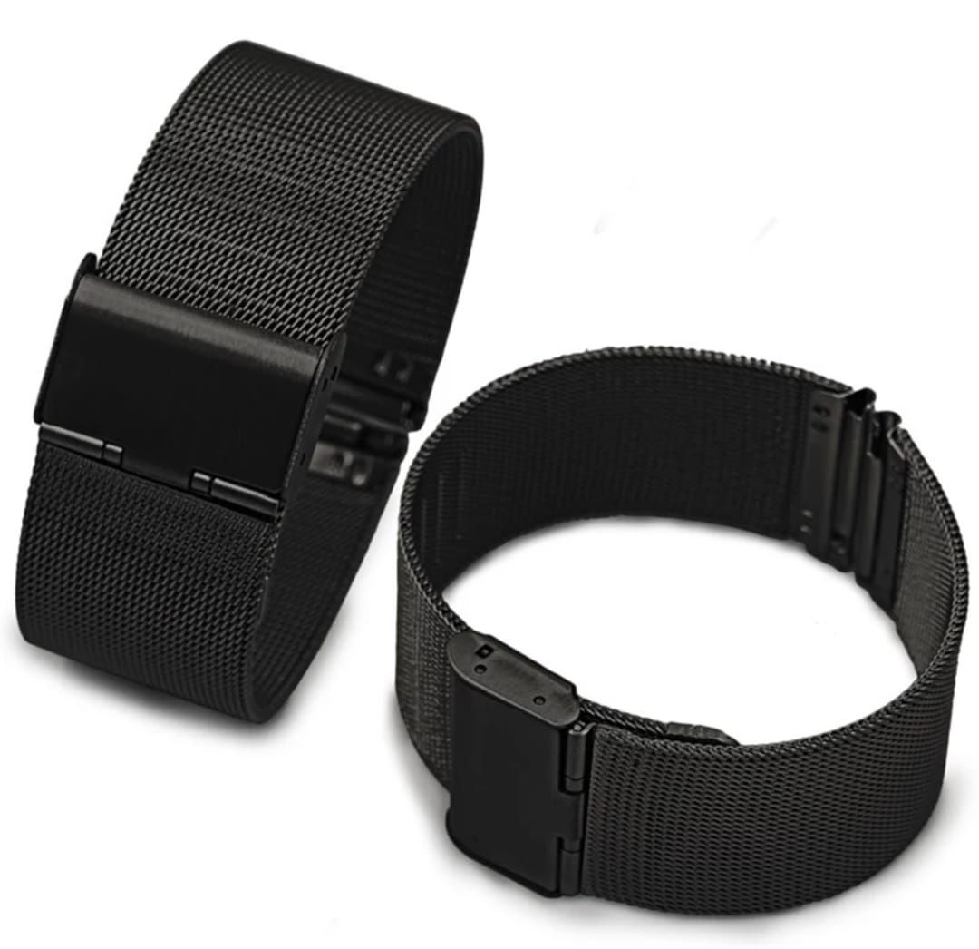 Bracelete para relógio em couro e metal largura 22mm (Novo)