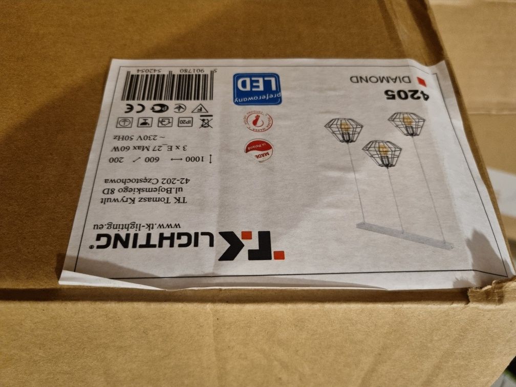 Lampa wisząca diamond tk light led