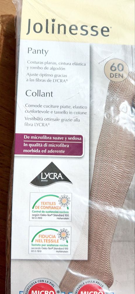 Collants em espinha Jolinesse bege e castanho