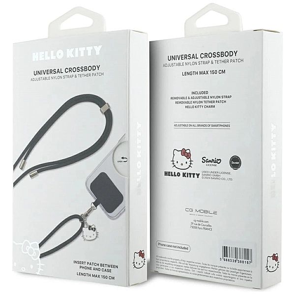 Uniwersalna smycz do telefonu Hello Kitty Patch & Kitty Head Charm - c