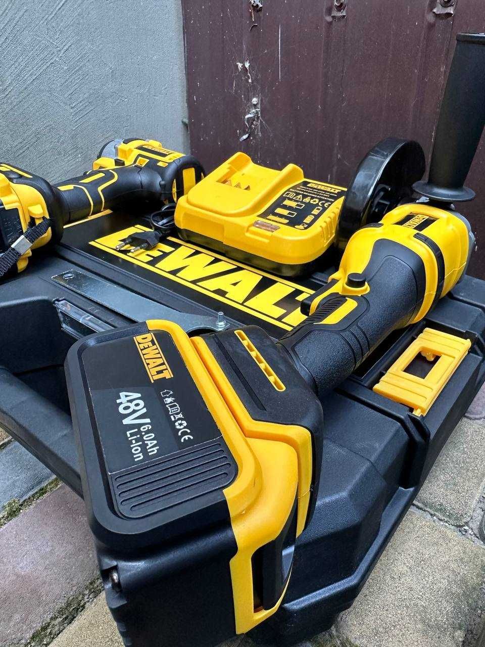 Аккумуляторный набор DeWalt 48V6AH Болгарка + Гайковерт, набор в кейсе