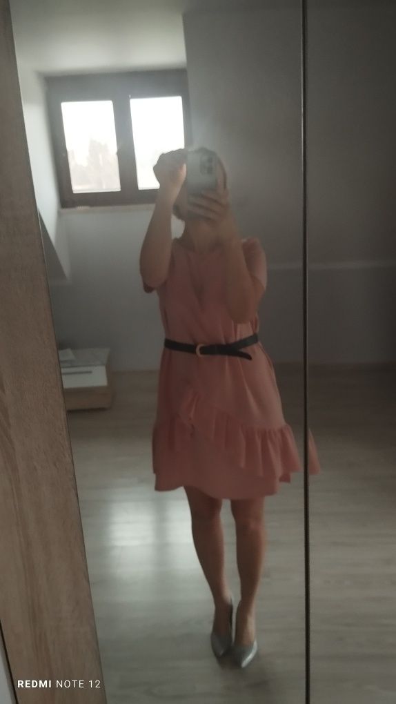 Sukienka pudrowy róż xl tom rose komunia chrzest