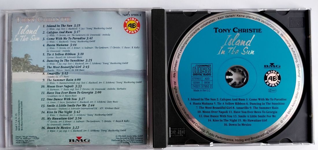 Tony Christie Island In The Sun 1996r