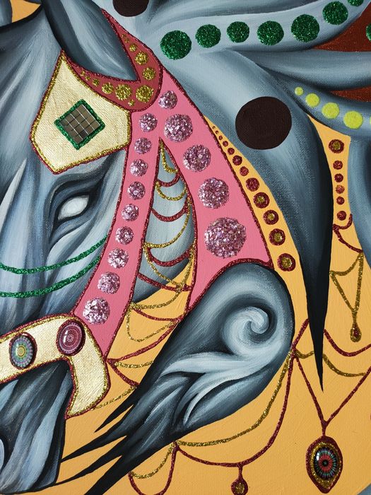 Картина "Новогодний конь"