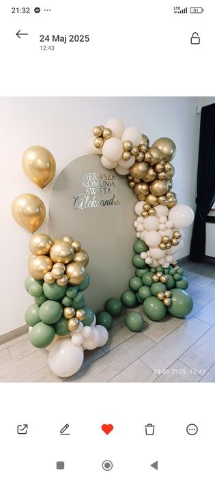 Ścianka balonowa tło do zdjęć 40 dekoracje 30 chrzciny urodziny 18