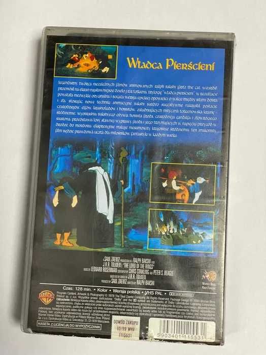 Kaseta VHS Władca Pierścieni Animowana
