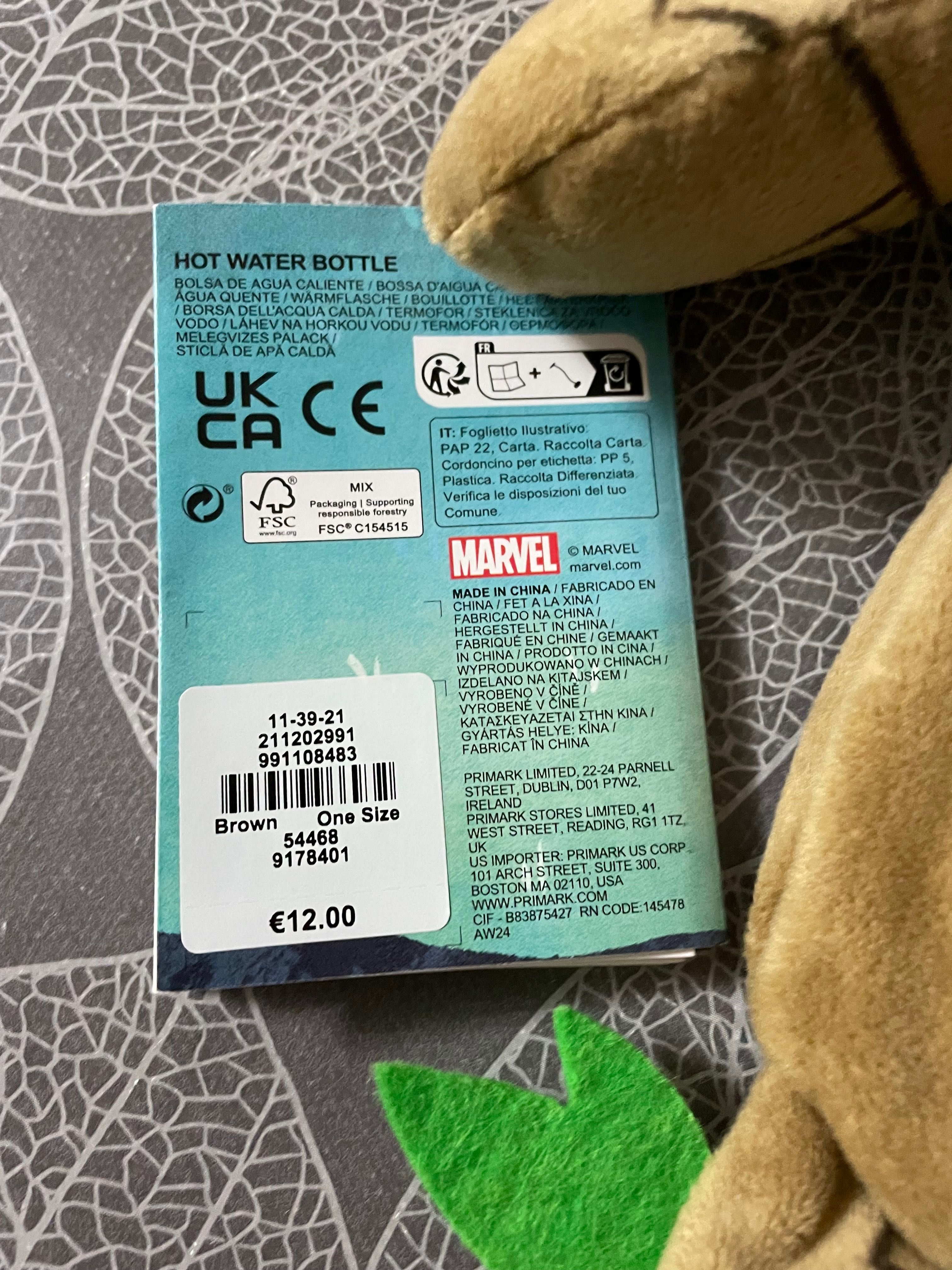 Botija água quente Marvel Guardiões Galáxia Groot Nova