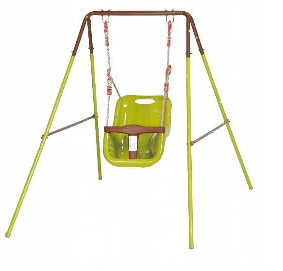 Huśtawka kubełkowa dla młodszych dzieci do 15 kg stalowa rama