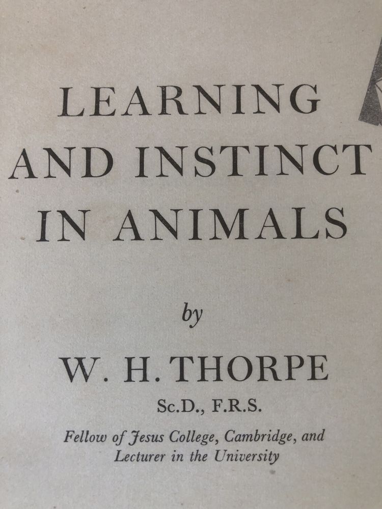 Livro “Learning and Instinct in Animals”