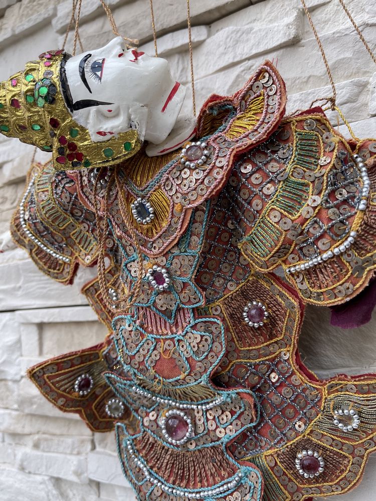 Handmade Budda stara chinska lalka kukła marionetka teatralna