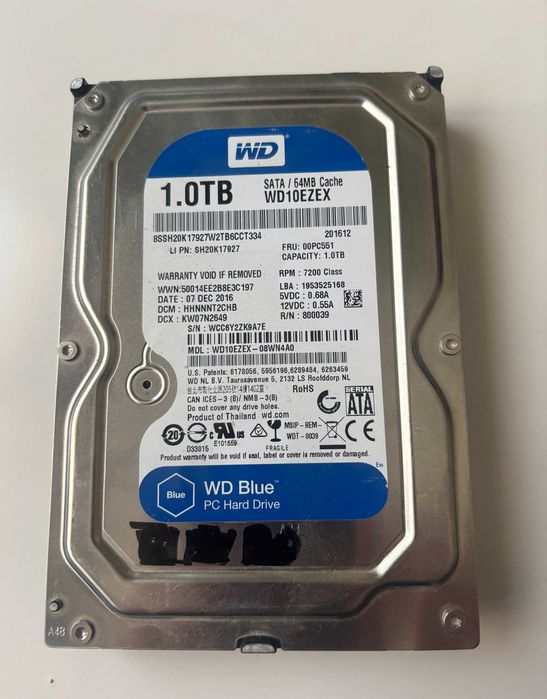 Жорсткий диск Western Digital Blue 1TB 7200rpm WD10EZEX 3.5 SATA III