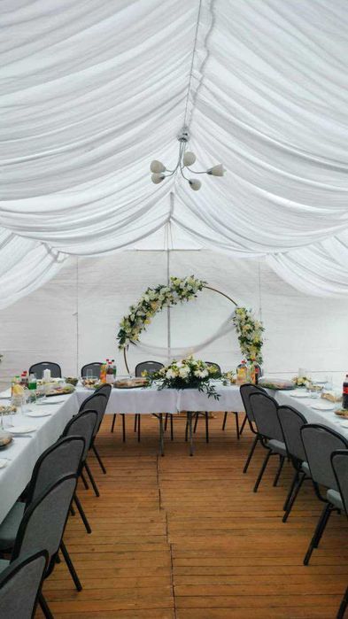 Namioty z pełnym wyposażeniem! Ścianka kwiatowa! Napis LED! Candy Bar!