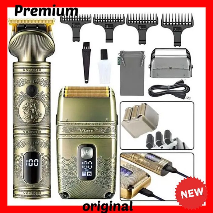 Набір для бороди голови vgr 649 premium оригінал  тример шейвер бритва