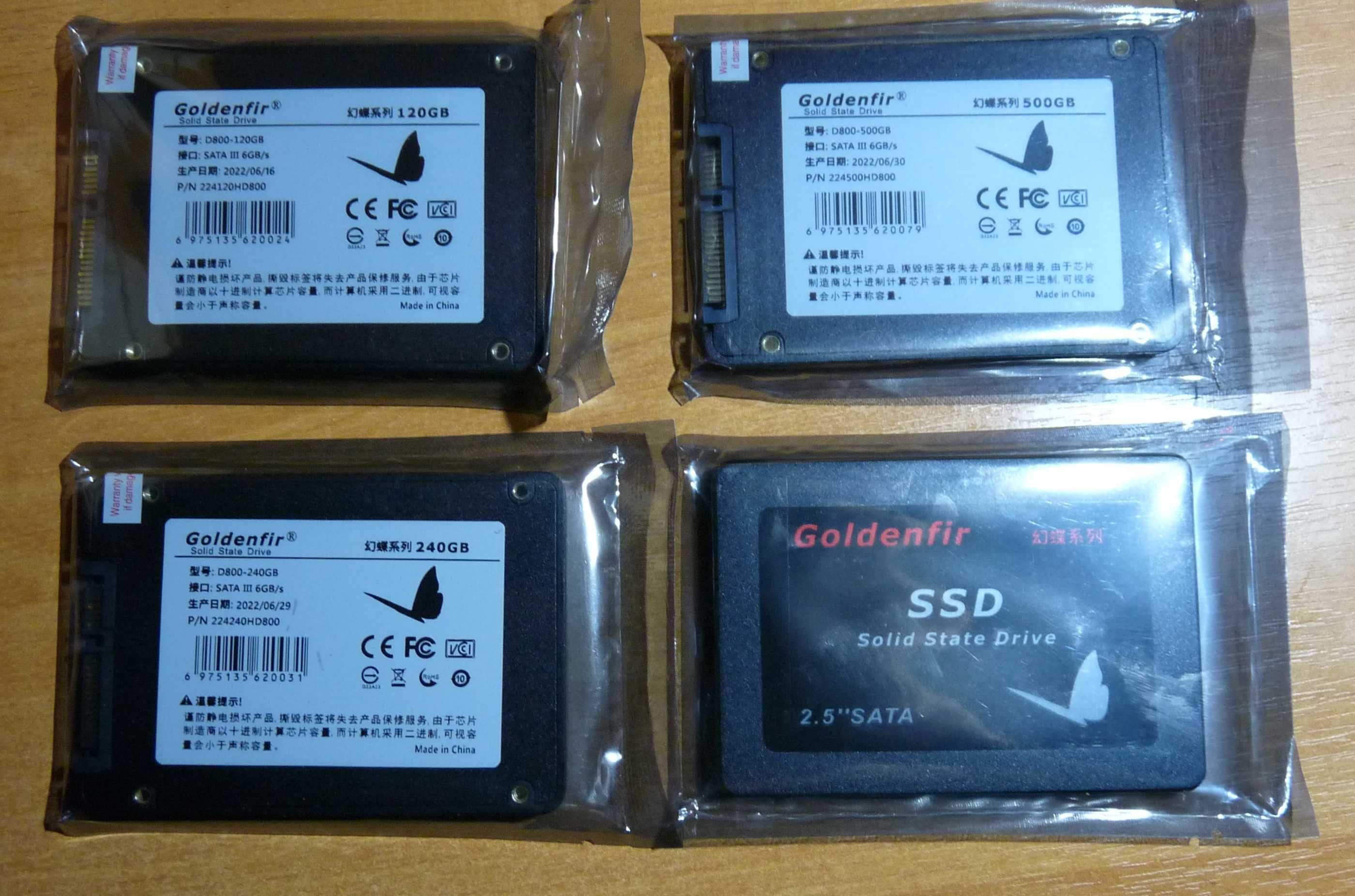 Новый SSD 120/240/500GB Goldenfir D800