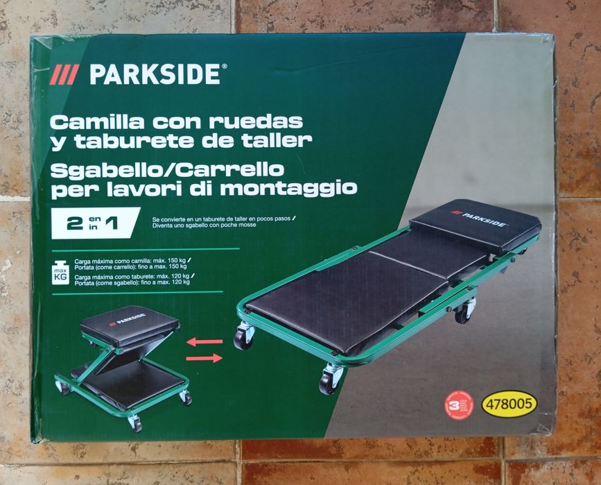 Estrado com rodas para oficina Parkside
