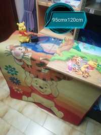 Kit Tapete + quadro + luz quarto criança Winnie pooh