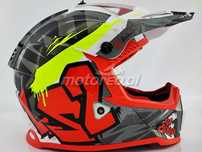 WYPRZEDAŻ Kask LS2 MX437 Fast Evo CRUSHER Black Red Enduro/Cross /ATV