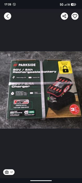 PARKSIDE PAP 20 B1 Akumulator 20 V 2Ah litowo-jonowy z ładowarką