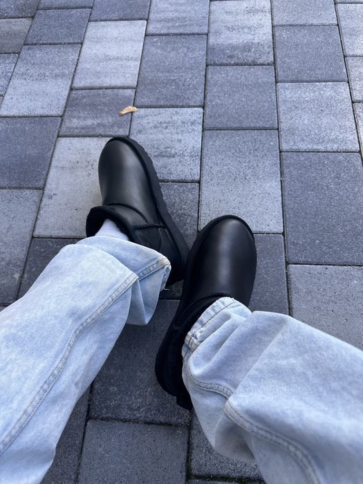 Уггі Ugg Ultra Mini Black Leather Угг 36-45 Унісекс