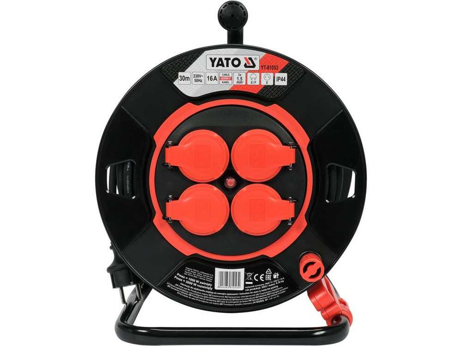 SOLIDNY przedłużacz bębnowy 30m BUDOWLANY wielogniazdkowy YATO