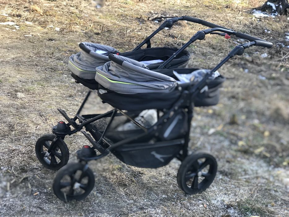 Wózek bliźniaczy TFK 2in1 gondole spacerówka plus adaptery
