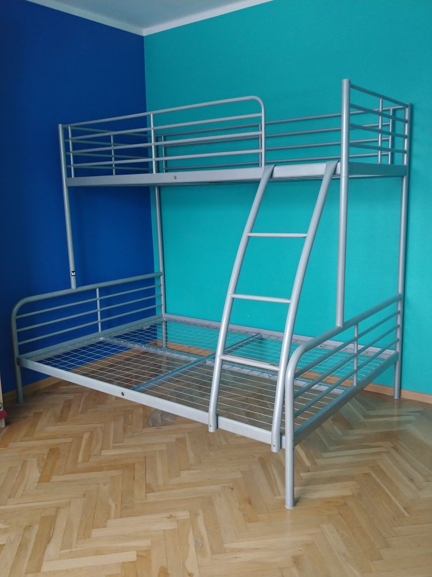 Łóżko piętrowe duże metalowe Ikea
