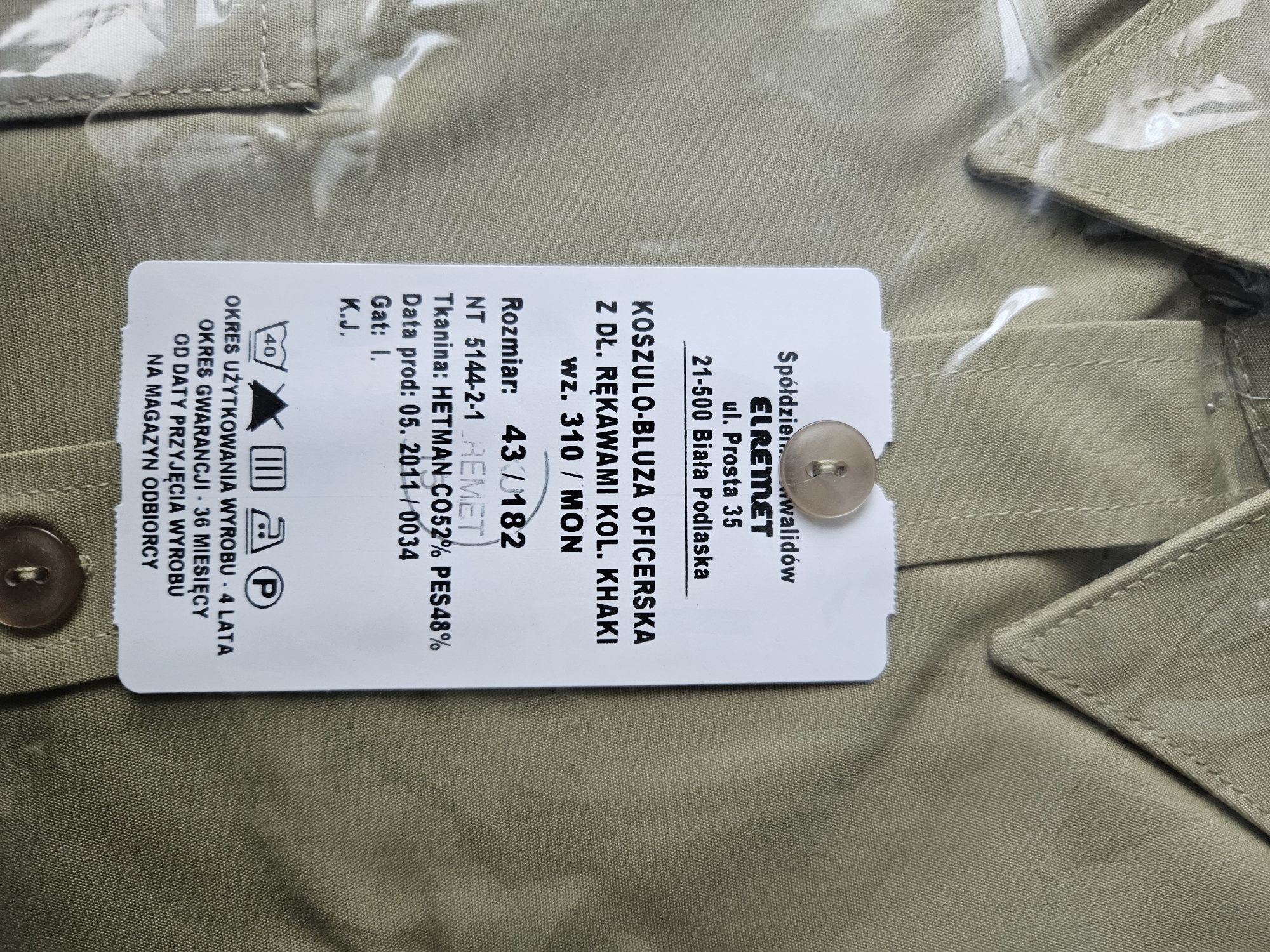 Koszulo-bluza oficerska z długim rękawem wzór 310/MON