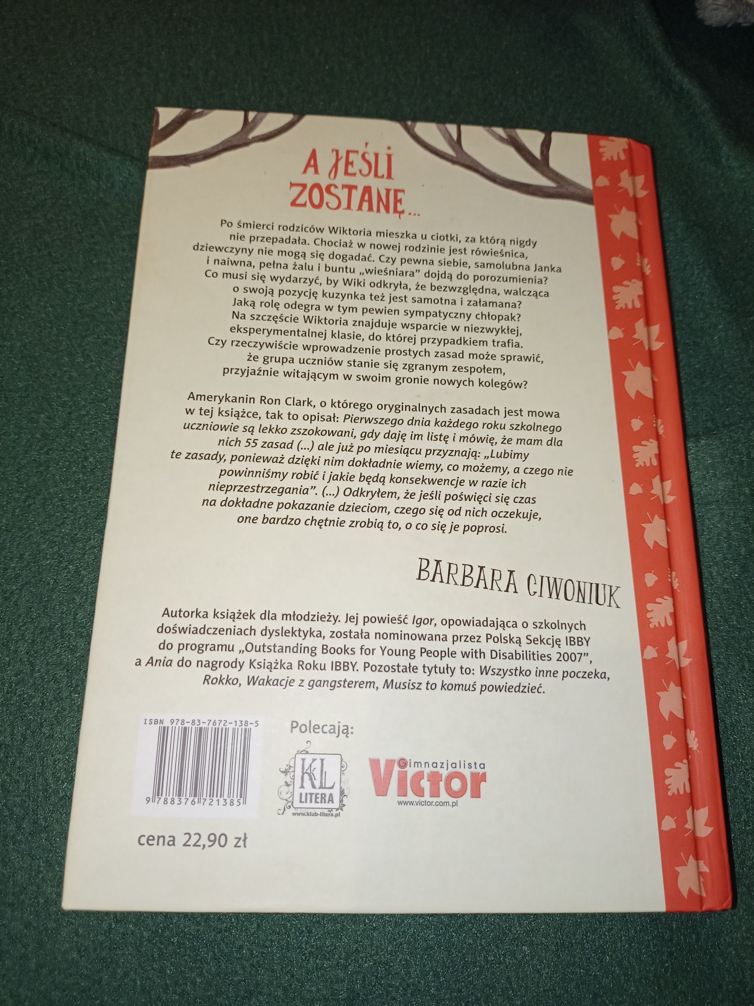 Książka A jeśli zostanę Barbara Ciwoniuk seria Plus Minus 16