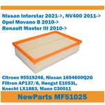Filtr powietrza MF51025 Interstar Movano B Master III zam Filtron
