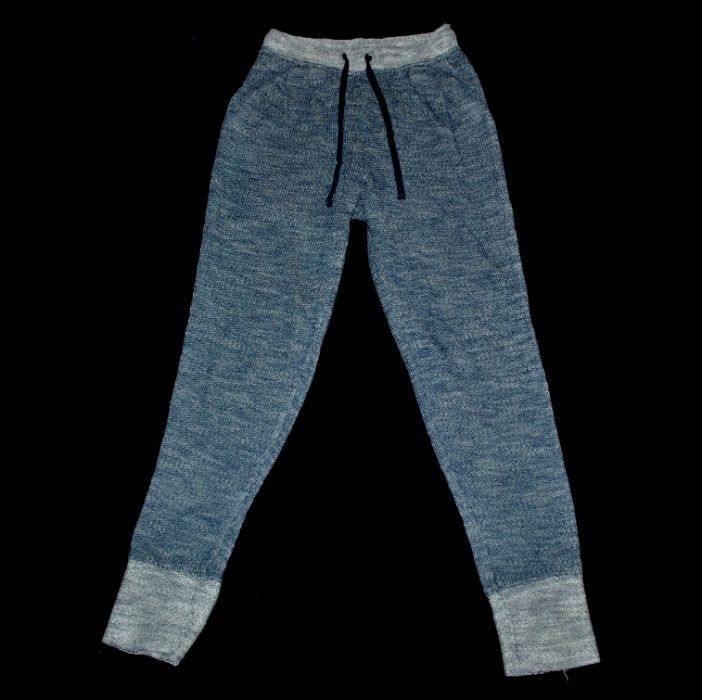 Штаны прогулочные синие светлые вязаные Швеция H&M спортивные