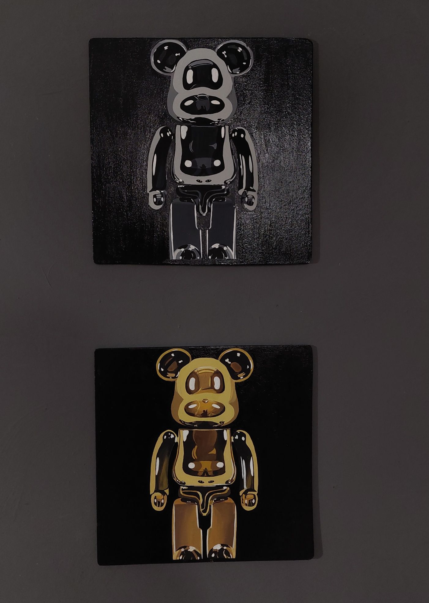 Картина BearBrick gold/silver