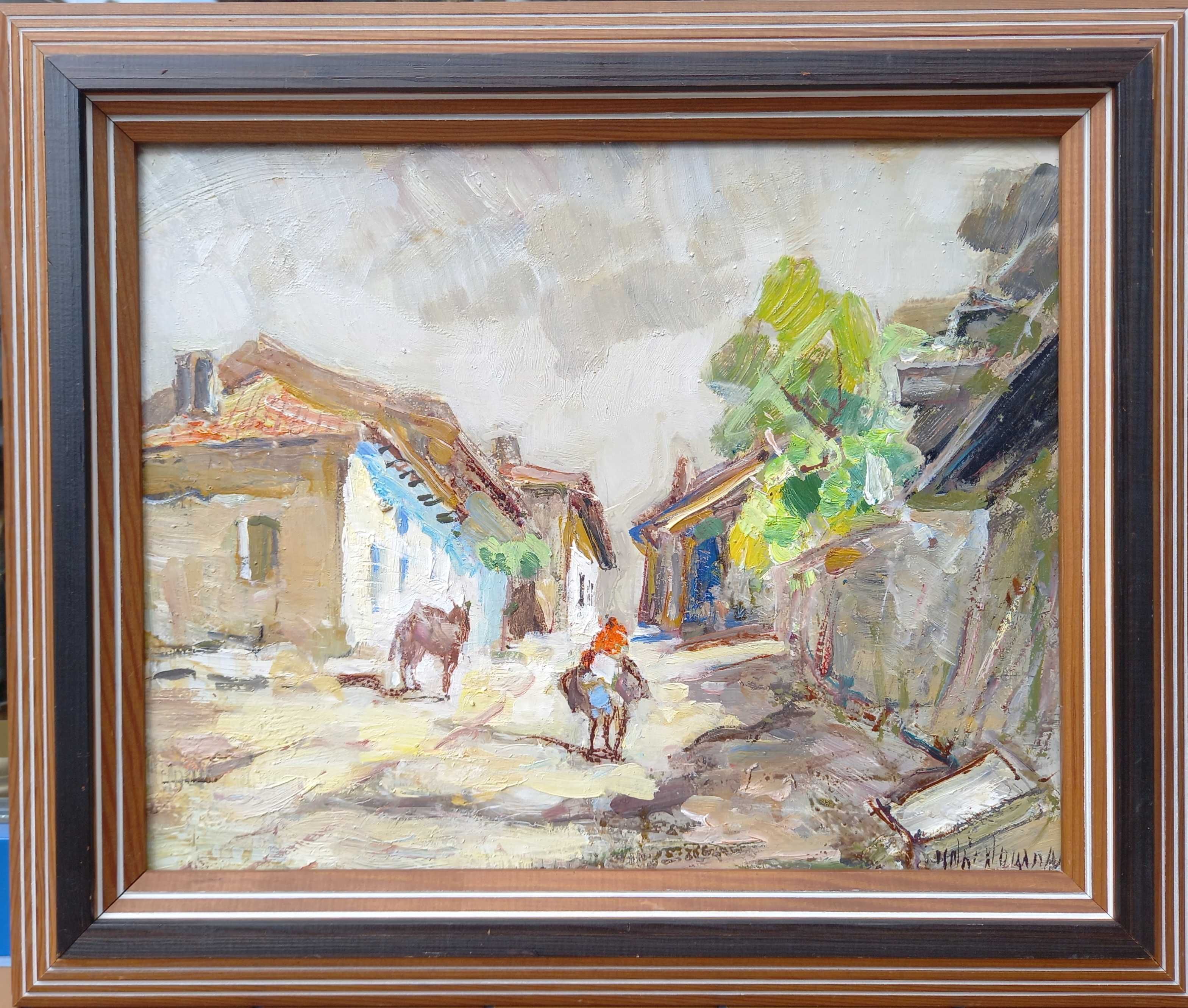 Hiszpańska wieś, olej/płyta,  Knut Norman