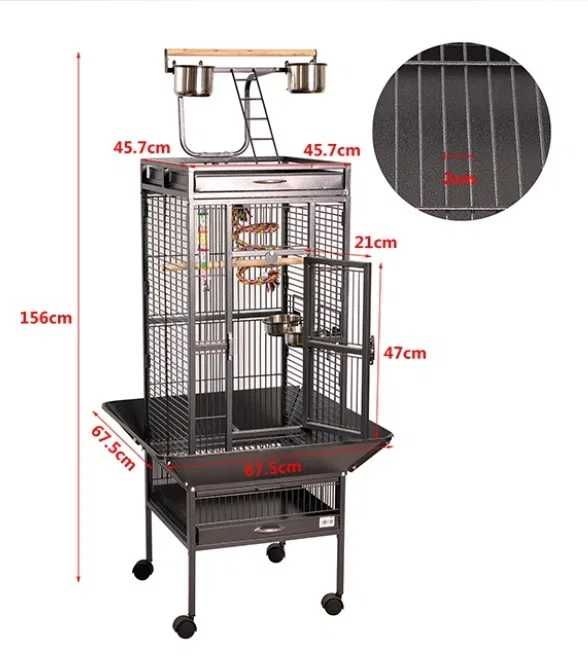 NOVO! Gaiola para Papagaio Lux Com Poleiro