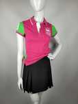 Różowo zielone polo Ralph Lauren z krótkim rękawem XS 34 100% bawełna
