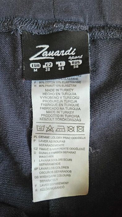 Damskie bawełniane spodnie dresowe granatowe, M, marka Zanardi