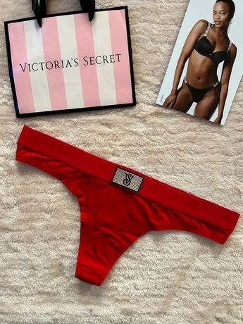 Victoria’s Secret czerwone majtki M stringi bawelna oryginalne metka